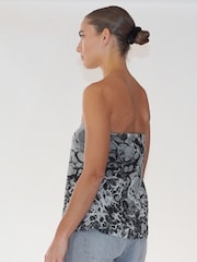 Religion Grey Georgette Prints Longline Bandeau Top - Image 5 of 5