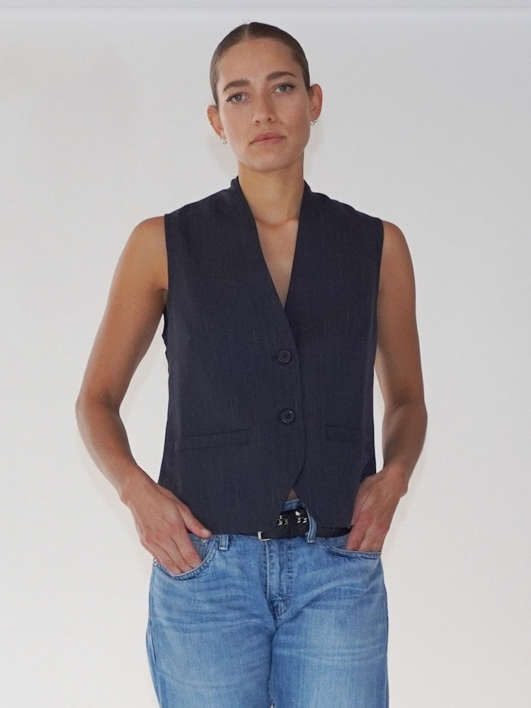 Religion Grey Pinstriped Sharp Waistcoat - Image 2 of 6