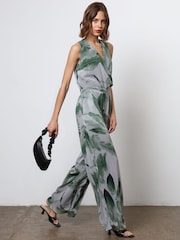 Religion Green Wide Leg Jumpsuit With Wrap Detail Top - Image 2 of 6