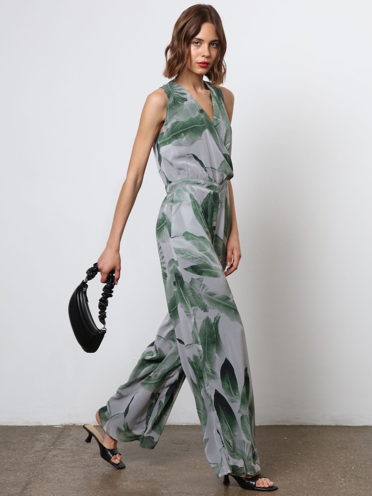 Religion Green Wide Leg Jumpsuit With Wrap Detail Top - Image 2 of 6