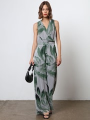 Religion Green Wide Leg Jumpsuit With Wrap Detail Top - Image 6 of 6