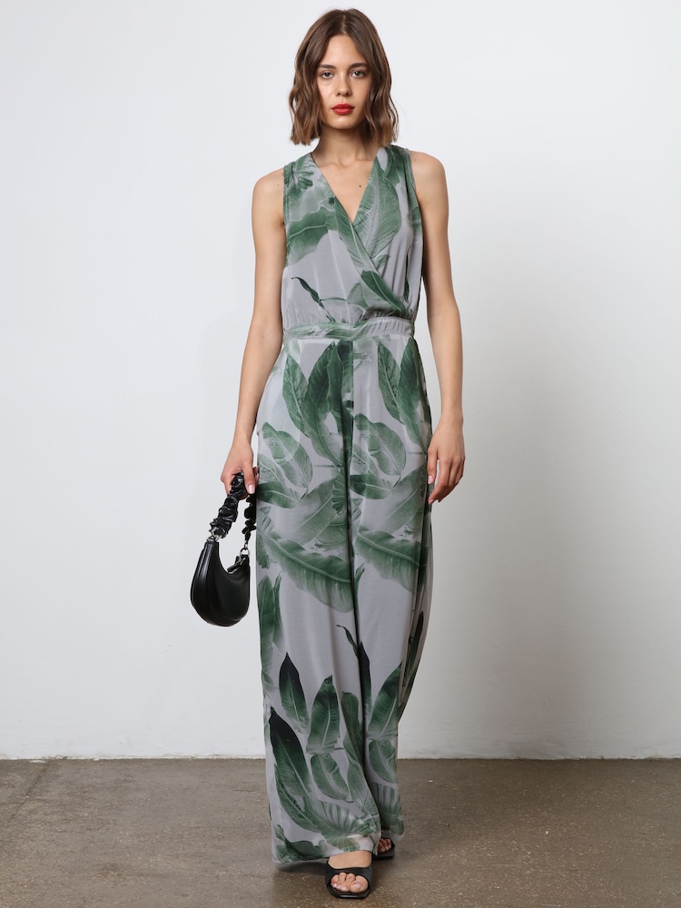Religion Green Wide Leg Jumpsuit With Wrap Detail Top - Image 6 of 6