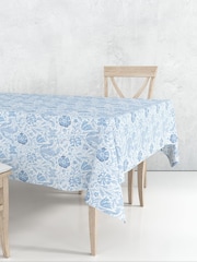 William Morris Gallery Blue Compton Square 100% Cotton Tablecloth 132cm - Image 1 of 1