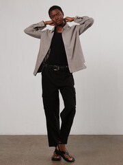 Religion Black Linen Mix Cargo Utility Trousers - Image 6 of 6