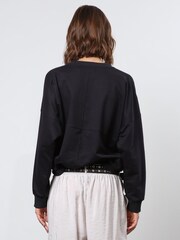Religion Black Oversized Particle 100% Cotton Sweatshirt With Slogan and Tie Dye - Image 2 of 6