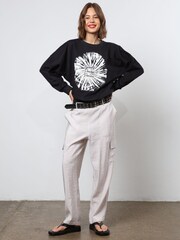Religion Black Oversized Particle 100% Cotton Sweatshirt With Slogan and Tie Dye - Image 3 of 6