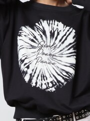 Religion Black Oversized Particle 100% Cotton Sweatshirt With Slogan and Tie Dye - Image 6 of 6