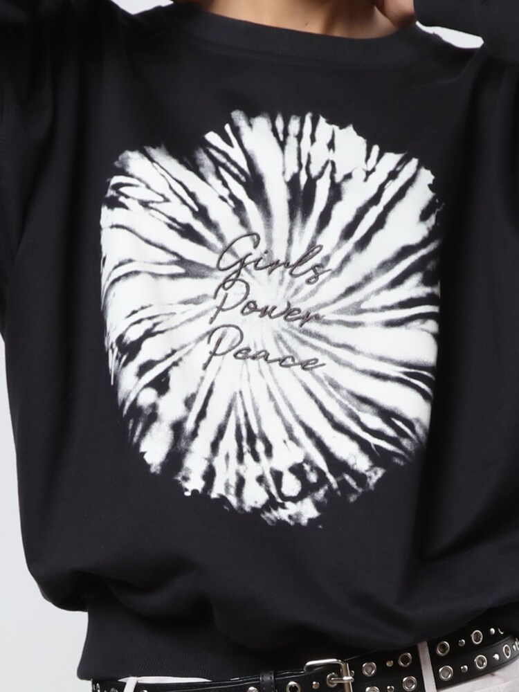 Religion Black Oversized Particle 100% Cotton Sweatshirt With Slogan and Tie Dye - Image 6 of 6