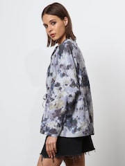 Religion Blue Floral Print Loose Fitting Shirt With Drawstring Waist - Image 2 of 5