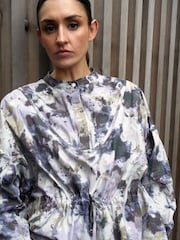 Religion Blue Floral Print Loose Fitting Shirt With Drawstring Waist - Image 4 of 5