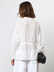 Religion White Loose Fitting Shirt With Drawstring Waist - Image 2 of 6