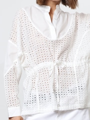 Religion White Loose Fitting Shirt With Drawstring Waist - Image 6 of 6