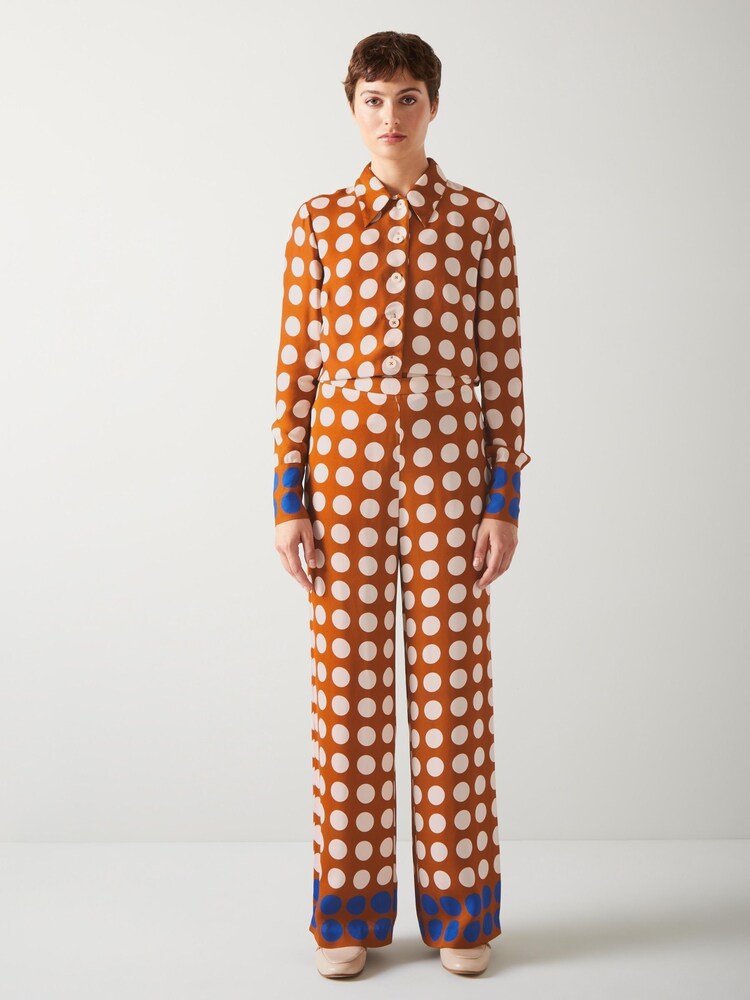 LK Bennett Elise Caramel, And Graphic Spot Shirt - Image 2 of 4