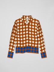 LK Bennett Elise Caramel, And Graphic Spot Shirt - Image 4 of 4