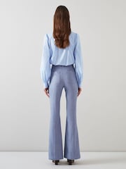 LK Bennett Blue Beecham Stripe Cotton Rich Blouse - Image 2 of 4