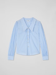 LK Bennett Blue Beecham Stripe Cotton Rich Blouse - Image 4 of 4