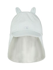 Emile et Rose Blue 100% Cotton Striped Sun Cap with ears & neck shield - Image 2 of 3