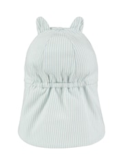 Emile et Rose Blue 100% Cotton Striped Sun Cap with ears & neck shield - Image 3 of 3