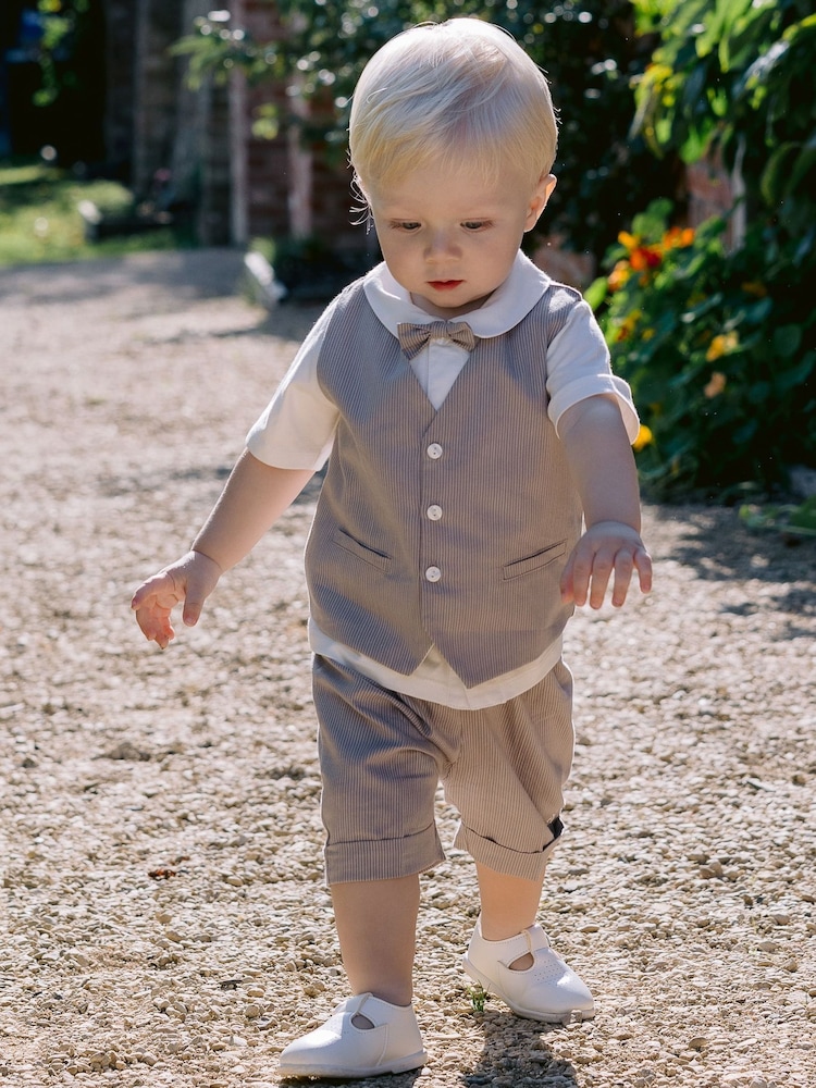 Emile Et Rose Natural 100% Cotton Shirt, Waistcoat and Short 3 Piece Set - Image 1 of 5 Emile Et Rose Natural 100% Cotton Shirt, Waistcoat and Short 3 Piece Set - Image 1 of 5