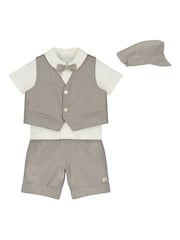 Emile Et Rose Natural 100% Cotton Shirt, Waistcoat and Short 3 Piece Set - Image 2 of 5