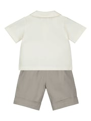 Emile Et Rose Natural 100% Cotton Shirt, Waistcoat and Short 3 Piece Set - Image 3 of 5