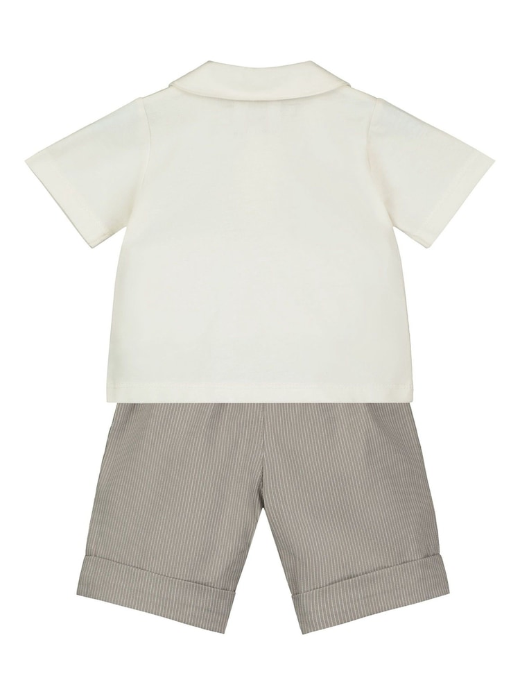 Emile Et Rose Natural 100% Cotton Shirt, Waistcoat and Short 3 Piece Set - Image 3 of 5