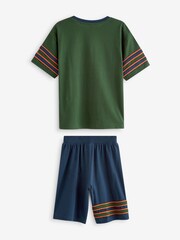 Green/Navy Detroit/ New York Short 100% Cotton Pyjamas 2 Pack (3-16yrs) - Image 4 of 6
