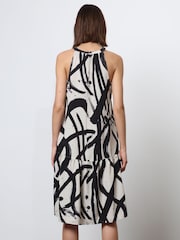 Religion Cream Tiered a Line Midi Dress in Abstract Print - Image 4 of 7
