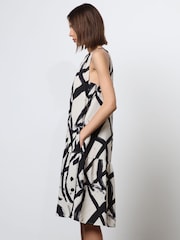 Religion Cream Tiered a Line Midi Dress in Abstract Print - Image 5 of 7