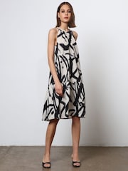 Religion Cream Tiered a Line Midi Dress in Abstract Print - Image 6 of 7