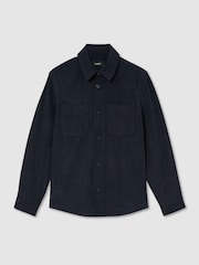 Reiss Navy Townie Corduroy Twin-Pocket Overshirt - Image 2 of 6