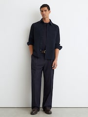 Reiss Navy Townie Corduroy Twin-Pocket Overshirt - Image 3 of 6