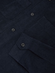 Reiss Navy Townie Corduroy Twin-Pocket Overshirt - Image 6 of 6