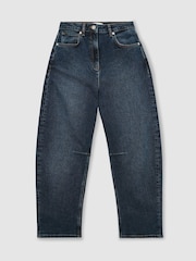 Reiss Antique Mid Blue Levitt Petite Barrel-Leg Jeans - Image 2 of 7