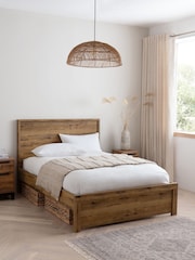 Oak Effect Bronx Wooden Bed Frame - Image 1 of 7