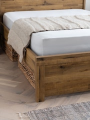 Oak Effect Bronx Wooden Bed Frame - Image 2 of 7
