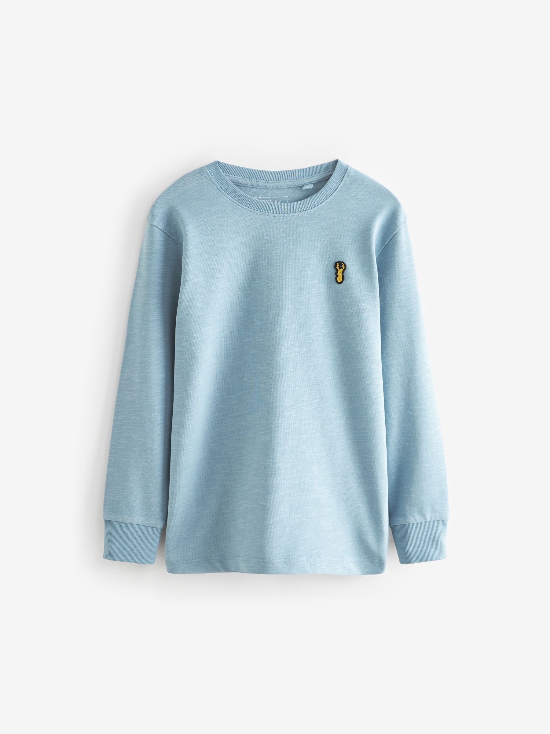 Buy Green/Grey/Ecru/Blue Long Sleeve Cosy T-Shirts 4 Pack (3