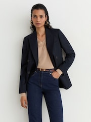 Reiss Dark Blue Isabel Slim-Leg Mid-Rise Jeans - Image 4 of 7