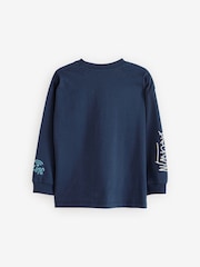 Marineblau/Weiß/Grau mit Graffiti - Langarm-T-Shirts mit Grafik aus 100 % Baumwolle im 3er-Pack (3–16 J.) - Bild 3 von 7