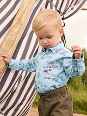 Cath Kidston Blue Print 100% Cotton Shirt (3mths-7yrs) - Image 1 of 5