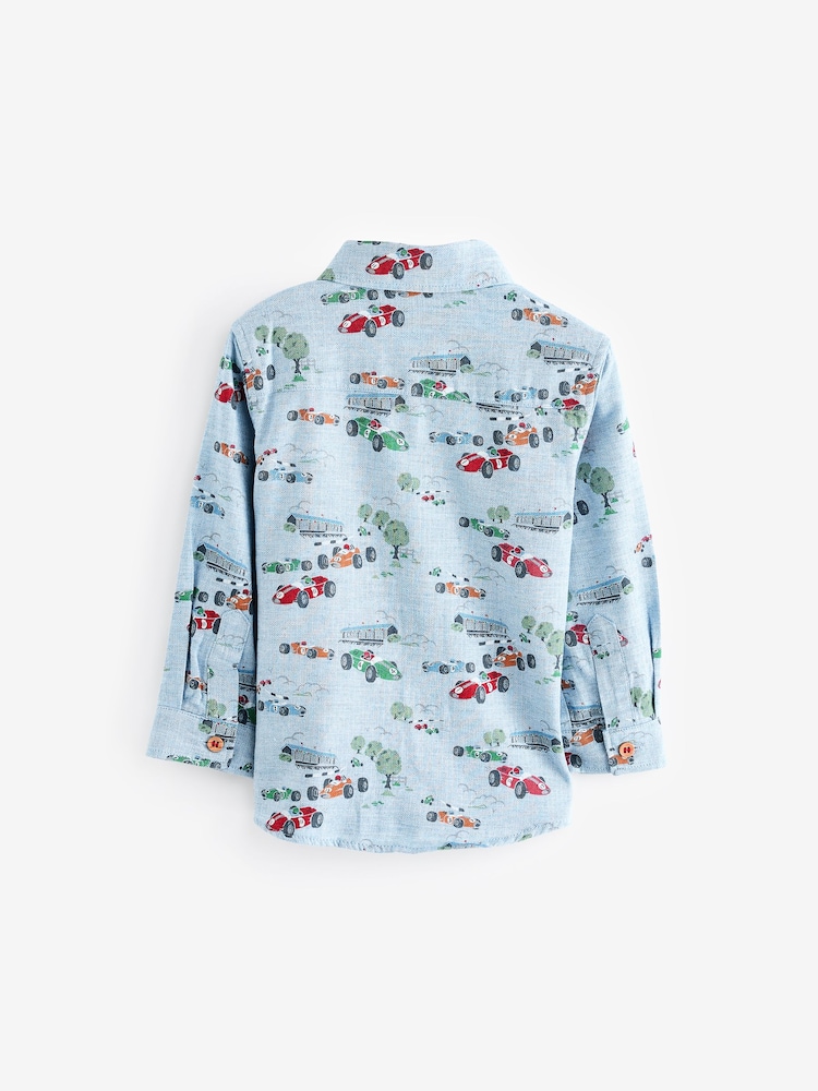 Cath Kidston Blue Print 100% Cotton Shirt (3mths-7yrs) - Image 3 of 5