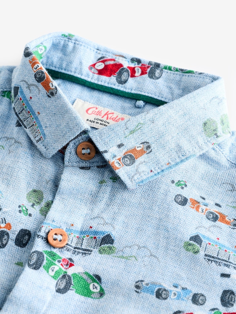 Cath Kidston Blue Print 100% Cotton Shirt (3mths-7yrs) - Image 5 of 5