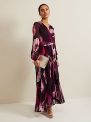Phase Eight Purple Petite Petite Isadora Rose Printed Maxi Dress - Image 1 of 6
