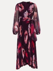 Phase Eight Purple Petite Petite Isadora Rose Printed Maxi Dress - Image 6 of 6
