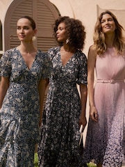 Phase Eight Black Floral Print Kezia Wrap Dress - Image 2 of 9