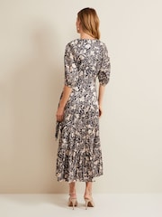 Phase Eight Black Floral Print Kezia Wrap Dress - Image 4 of 9