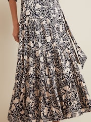 Phase Eight Black Floral Print Kezia Wrap Dress - Image 8 of 9