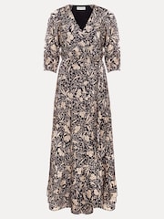Phase Eight Black Floral Print Kezia Wrap Dress - Image 9 of 9