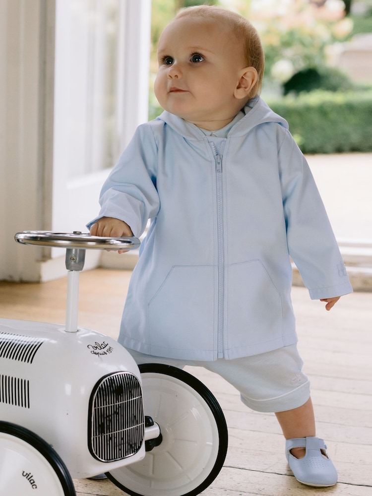 Emile et Rose Blaue Jacke, Kapuze, Taschen und 3D-Teddy auf der Rückseite - Bild 1 von 3 Emile et Rose Blaue Jacke, Kapuze, Taschen und 3D-Teddy auf der Rückseite - Bild 1 von 3