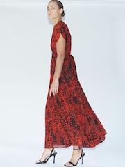 Religion Red Delight Wrap Dress With Full Skirt in Beautiful Prints - Image 4 of 6